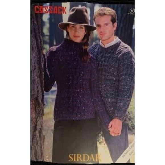 New Sirdar 5019 Cossack Sweater His Her Knitting Pattern w Larger Sizes - Picture 2 of 3